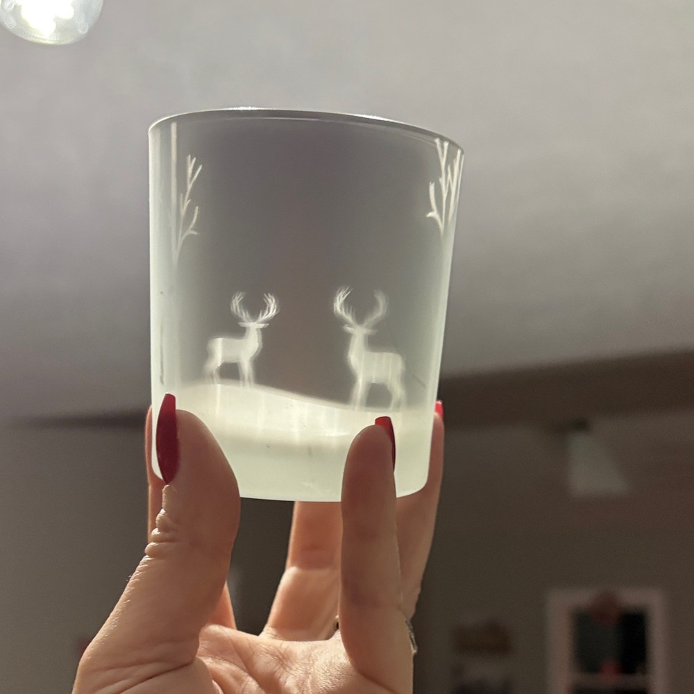 Frosted Glass with Deer Design